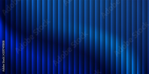 Foto Pattern blue wavy gradient and bright smooth fluted vertical lines
