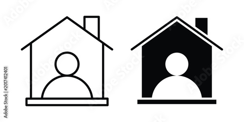 Bild auf Leinwand Tenant icon design illustrator set. Icons in line and clipart