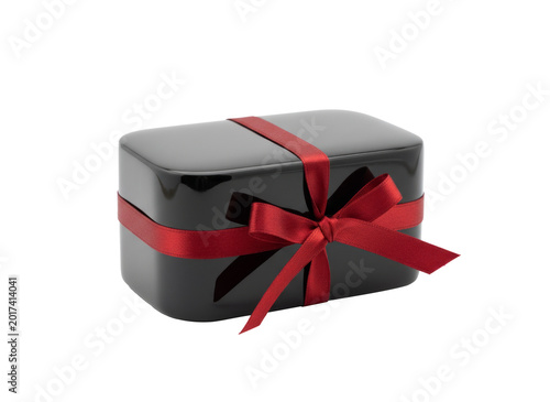 Black and Red Lacquer Box, isolated on a transparent background