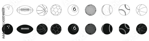 Foto Sports balls icon set. Vector illustration.