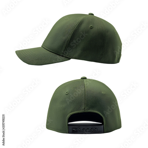 Baseball Cap Front and Side View Isolated on White Background