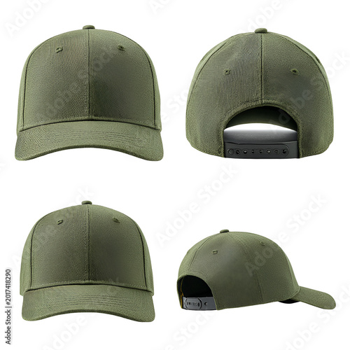 Baseball Cap Front and Side View Isolated on White Background