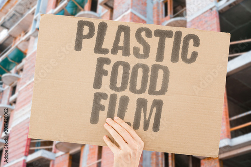 Konstfotografi "Plastic Food Film" Thin plastic food film wraps are rarely recyclable and accumulate in landfills