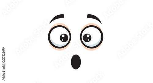 Bild auf Leinwand Surprised Face Emoticon Expression.