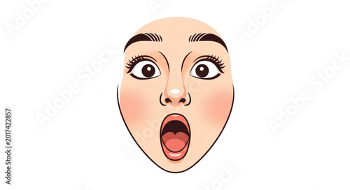 Photos Surprised Woman Face Expression Shocked Emotion Open Mouth.