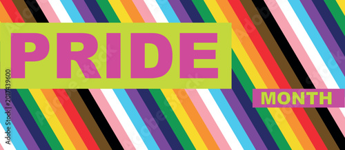 Obraz na płótnie Pride Month Celebration Background with Progressive Rainbow Stripes, Vibrant Col