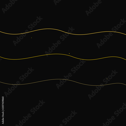 Photography Abstract golden waves on a black background representing fluidity and dynamism i