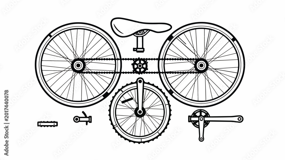 Fototapeta premium Detailed bicycle parts and components.