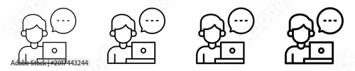 Fotografie Remote Worker Icon Set Different Style Collection