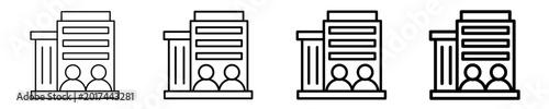 Tableau sur toile Public Institution Icon Set Different Style Collection
