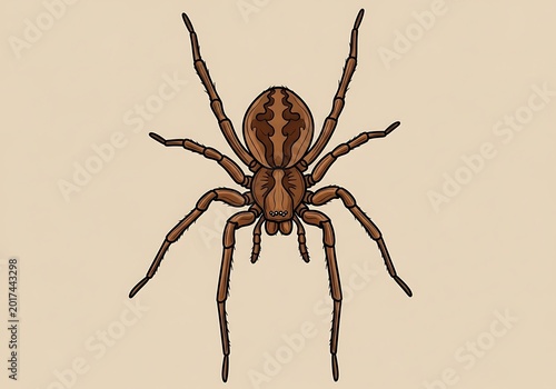 Detailed illustration of a spider on a neutral background