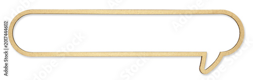 Obraz na płótnie Cardboard Speech Bubble Outline - Long Thin Frame PNG