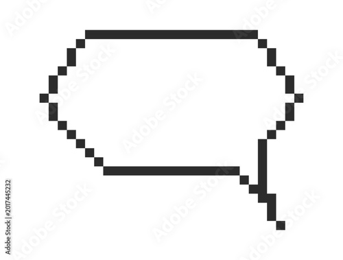 Bild auf Leinwand Speech Bubble Pixel Outline Retro Style