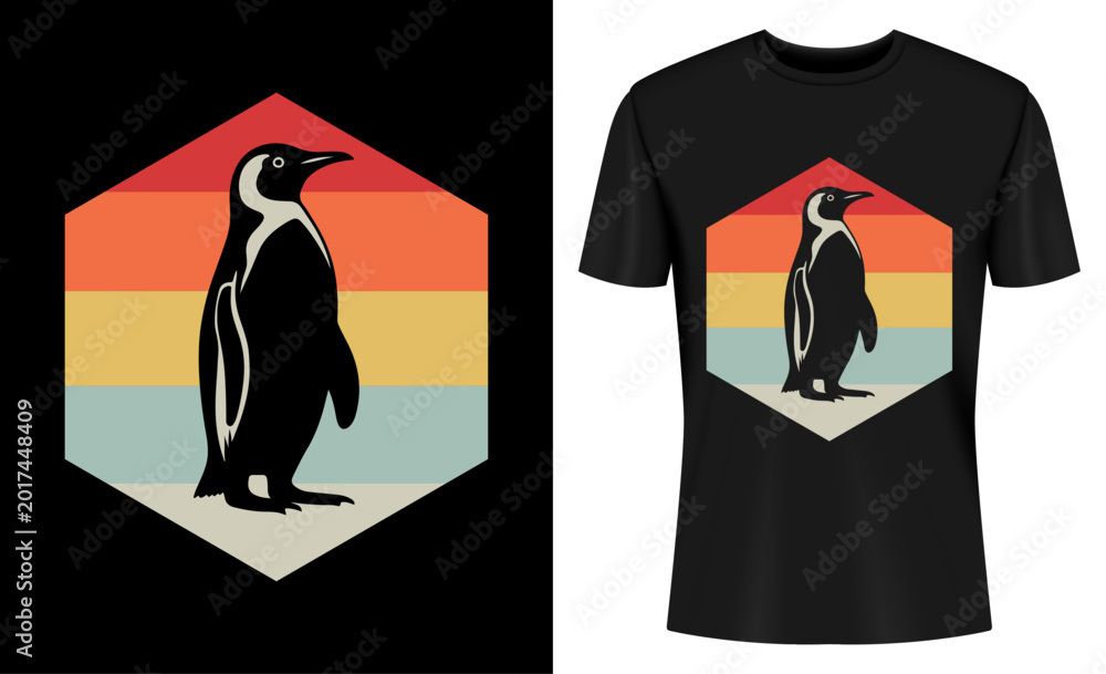 Obraz premium Penguin Animal Zookeeper T-shirt Design