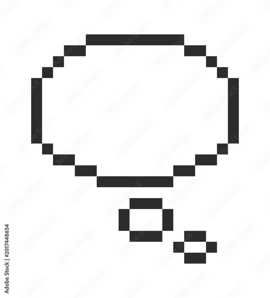 Obraz premium Speech Bubble Pixel Thought Frame 8Bit