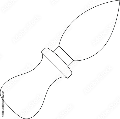 Photos Cheese Knife Outline Icon Illustration on White Background
