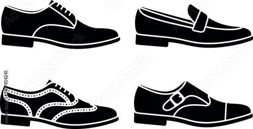 Foto Vector set of various men shoe styles like brogues and formal loafers