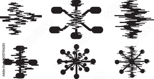 Sound wave, audio signal, music icons, vector sound effects
