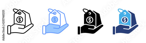 Fototapeta Pricing icon set multiple style collection