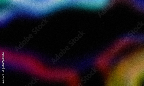 Fotografi Abstract futuristic background with blurry glowing wave and neon transparent shapes