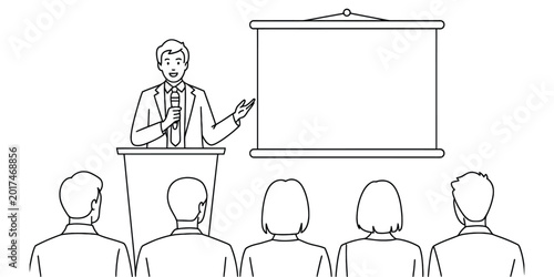 Photos Businessman giving a presentation to an audience