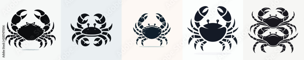 Fototapeta premium Crab Silhouette Vector Illustration