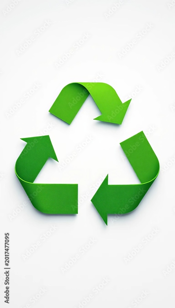 Obraz premium Interconnected arrows in green form a recycling symbol, environment, ||recycling