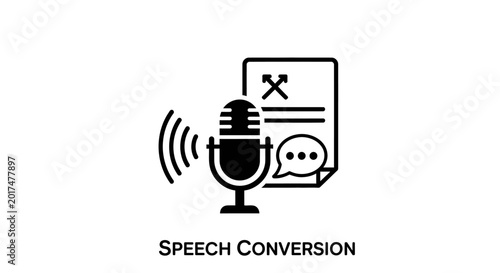 Fotografía Microphone with speech conversion technology.