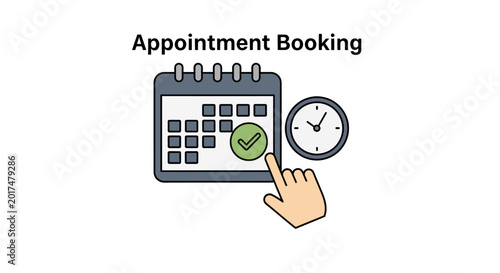 Hand clicking appointment booking calendar.
