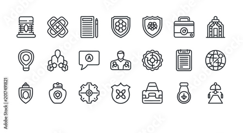 Tableau sur toile Collection of business security icons.