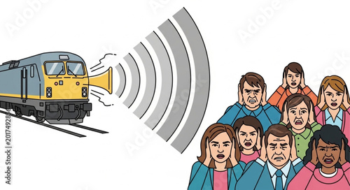 Photos Train noise pollution affecting people.