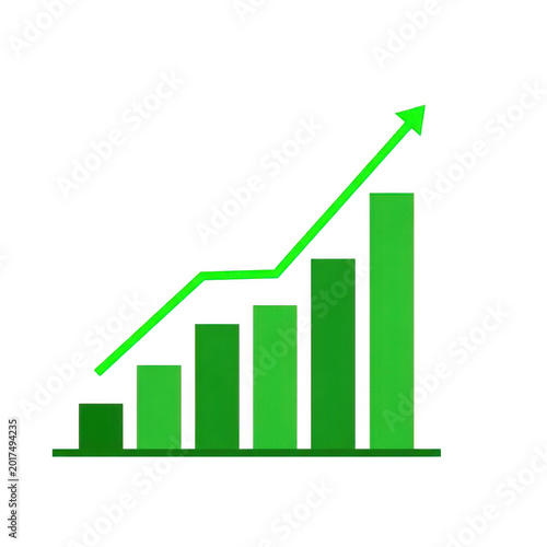 Free Download Green upward growth bar chart icon - GFXLoad