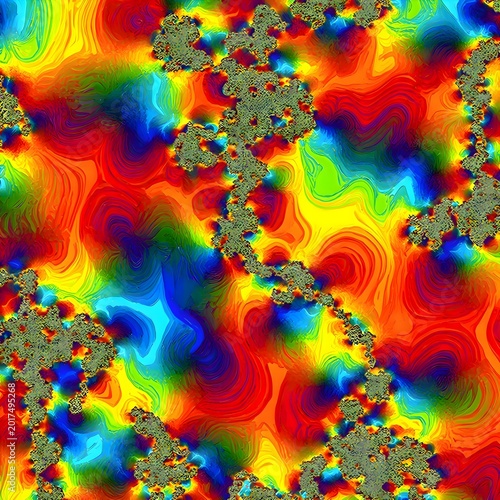 Computer generated image of multicolored pattern of swirls, abstract artistic fluid motion for modern creative design and wallpaper