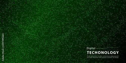 Foto Abstract data particles tech gradient background vector.