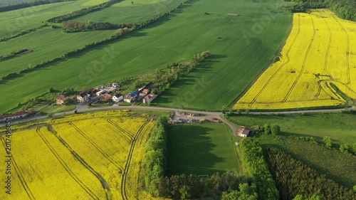 Aerial drone view of agriculture landscape in Moravia