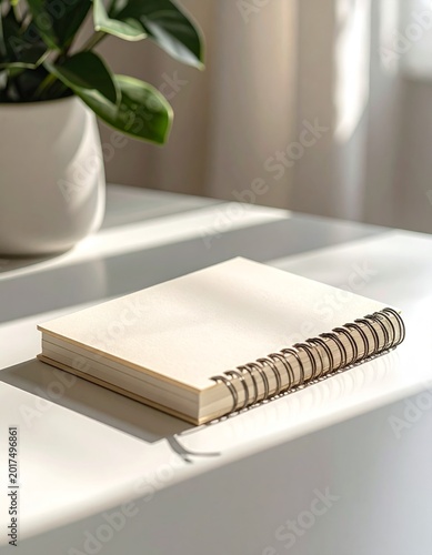 Blank Spiral Notebook on a Table with Soft Natural Light