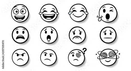 Konstfotografi Various Emoticon Facial Expressions.