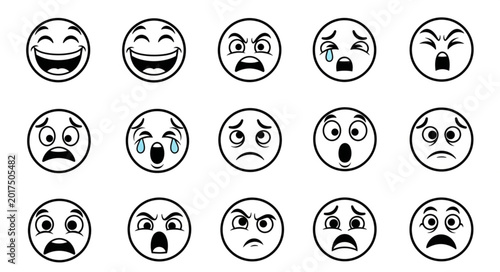 Obraz na płótnie Various Emotions Face Icons.