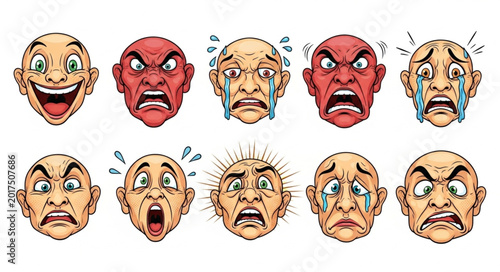 Photos Variety of Human Emotive Faces.