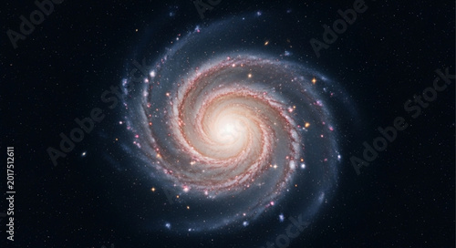 Bilde på lerret Vibrant Spiral Galaxy in Deep Space.