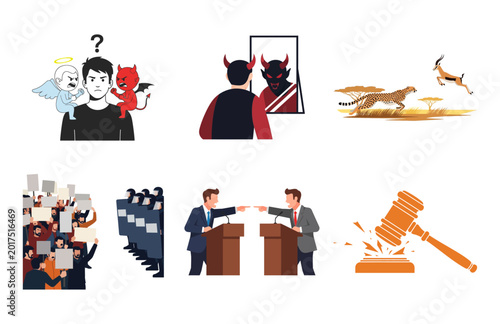 Photos Internal Conflict, Decision Making, Confrontation, Justice, and Social Unrest Il