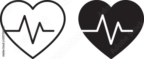 Photos Art & Illustration, Medical heartbeat monitor and EKG pulse rate icons