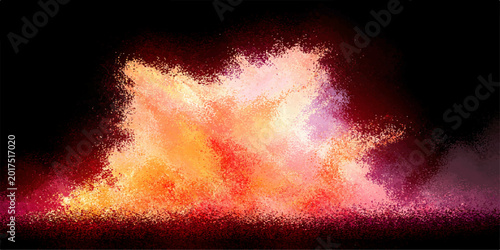 Konstfotografi Abstract burning fire flames with red and orange smoke texture and bright yellow