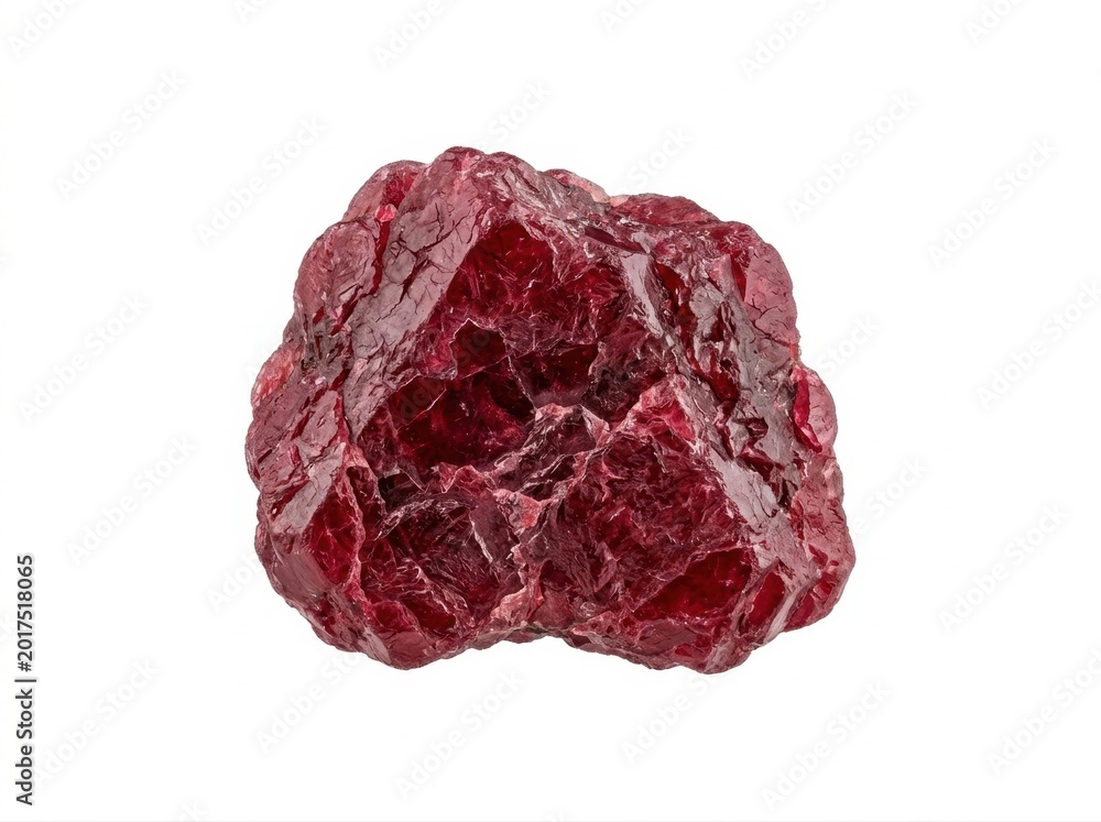 Obraz premium Raw uncut ruby stone isolated on white background gemstone rough