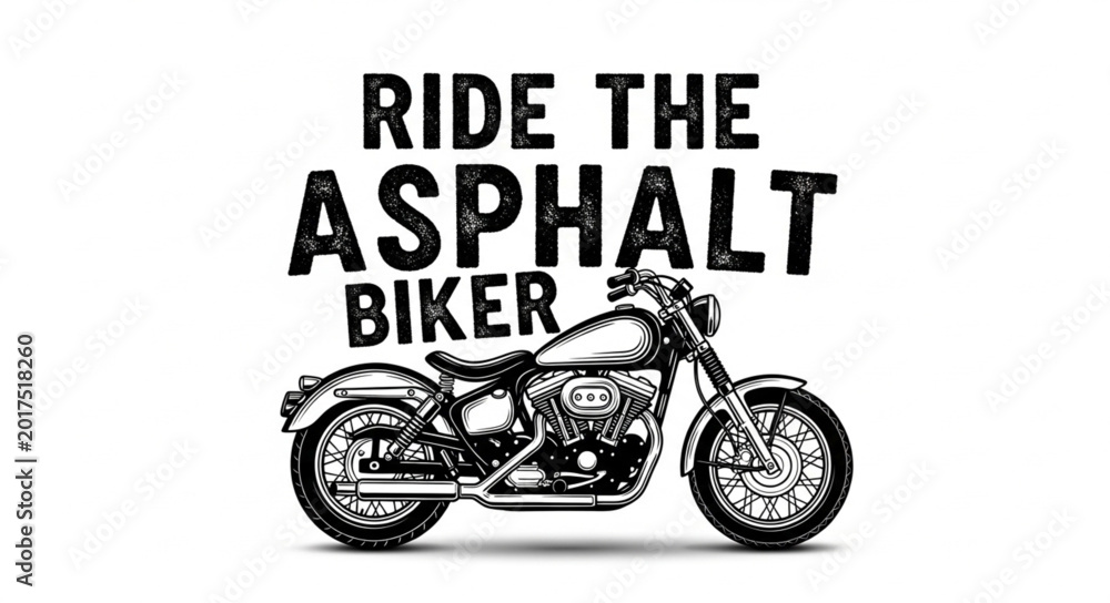 Obraz premium Vintage Motorcycle Biker Ride Asphalt Graphic Design.