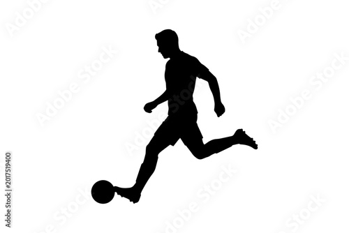 silhouette of a football player man on transparent background 