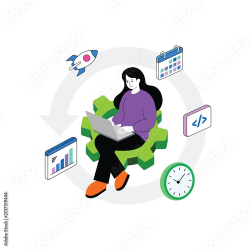 Workflow management Vector illustration 