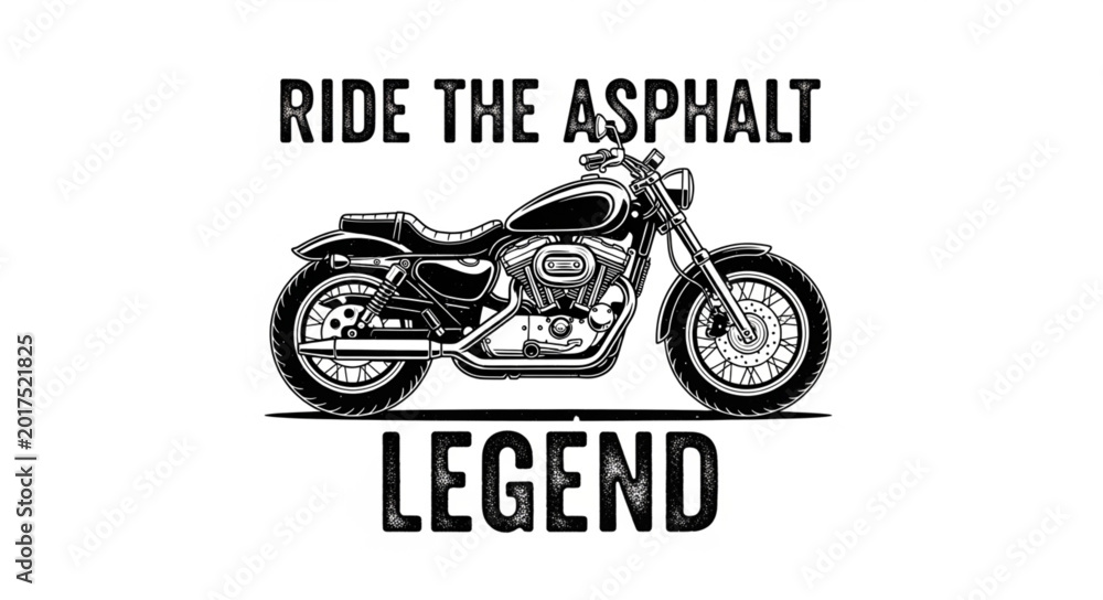 Obraz premium Vintage Motorcycle Illustration with Inspirational Text.