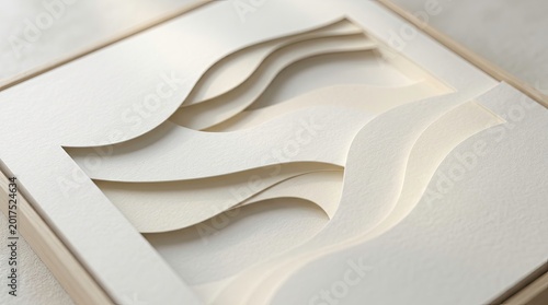 Elegant Paper Art with Layered Curves for Creative Design