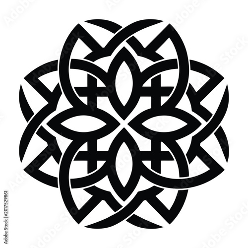 Celtic Knot Ornamental Silhouette Ancient Tribal Pattern Vector Illustration